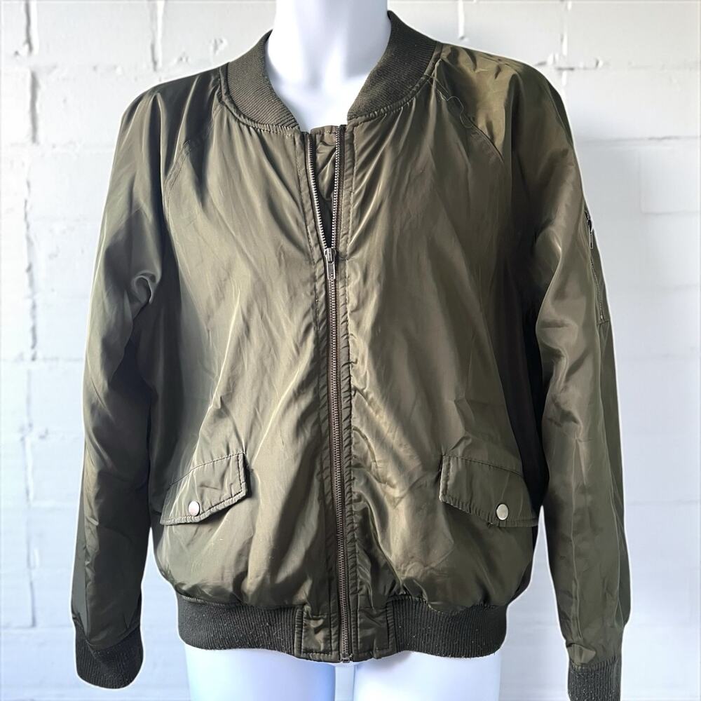 Ashley by 26 International Large Bomber Jacket Olive Green Juniors